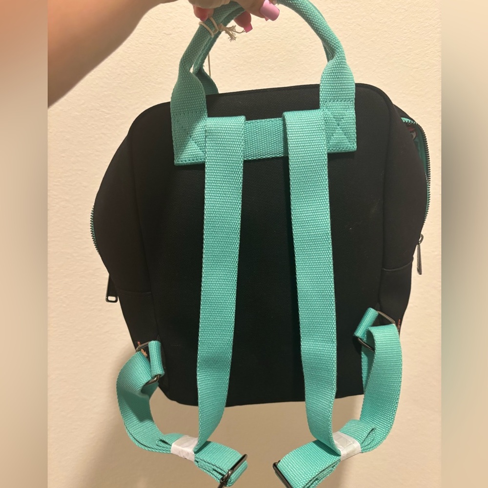 Loungefly Black and Teal Backpack with Character Print- Disney Parks - Picture 5 of 8